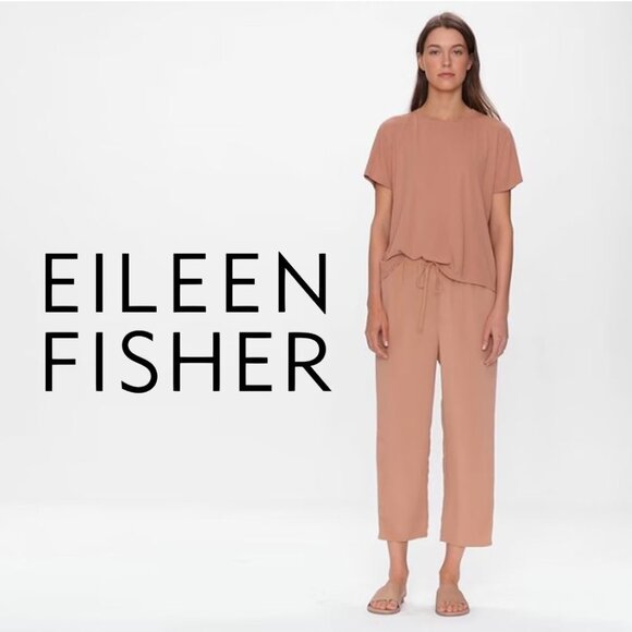 Eileen Fisher Limited Edition Silk Double Crepe Drawstring...